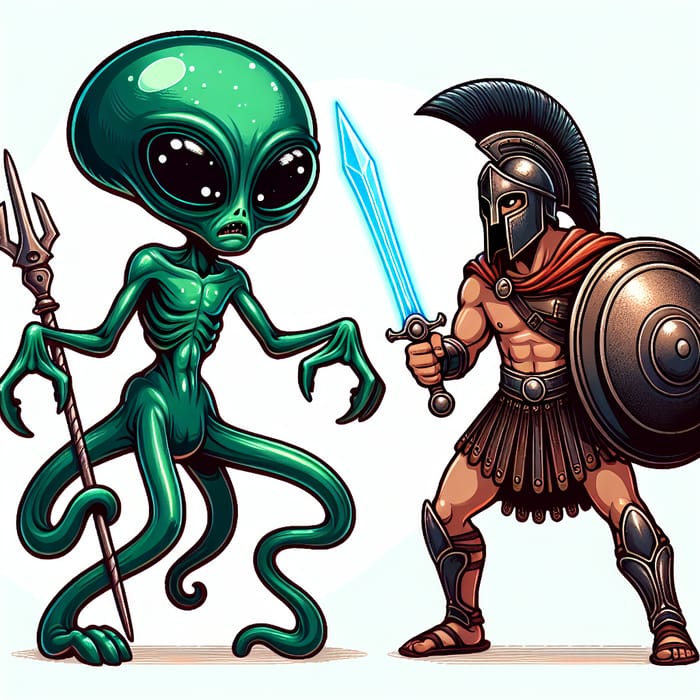 Alien vs Spartan: Epic Battle Showdown