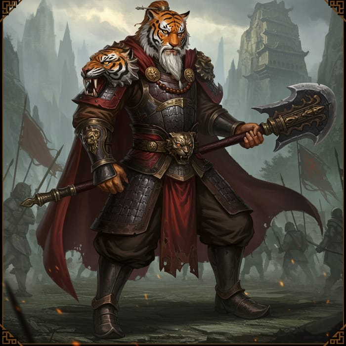 Fantasy Chinese General in Tiger Armor