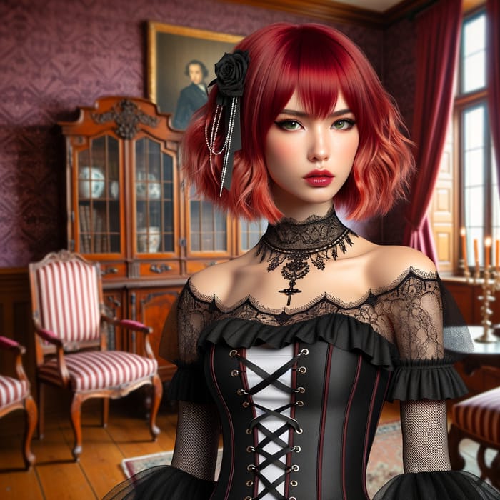 Visual Kei Fashion: Red-Haired actress Inspired Look