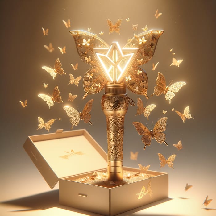 Golden Light K-Pop Lightstick with Butterflies Demo