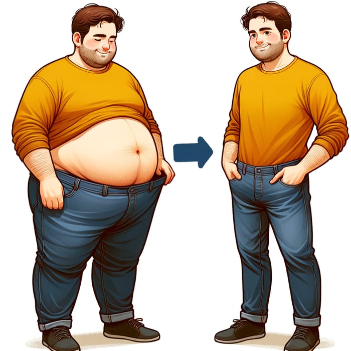 Obese Man Character Illustration