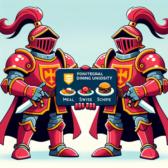 Scarlet Knights Exchange Meal Swipes in Cartoon Style