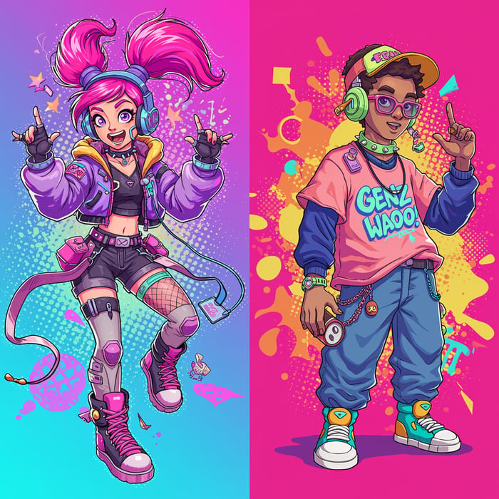 Unique GenZ Waooo! Mascots Design