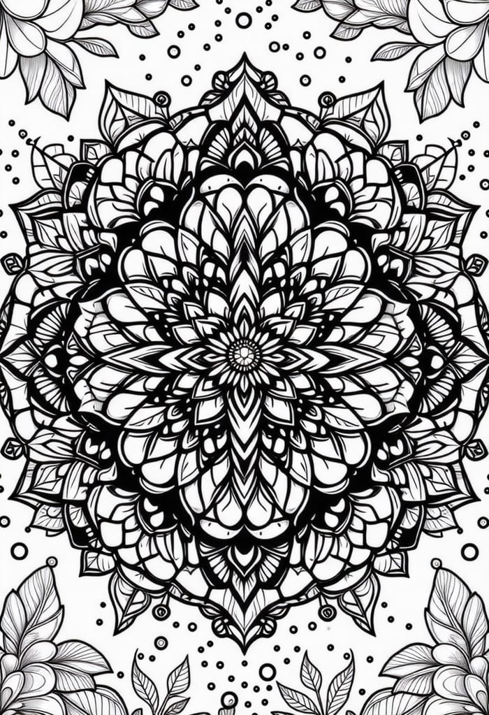 Coloring Picture Mandala for Relaxing Vacation