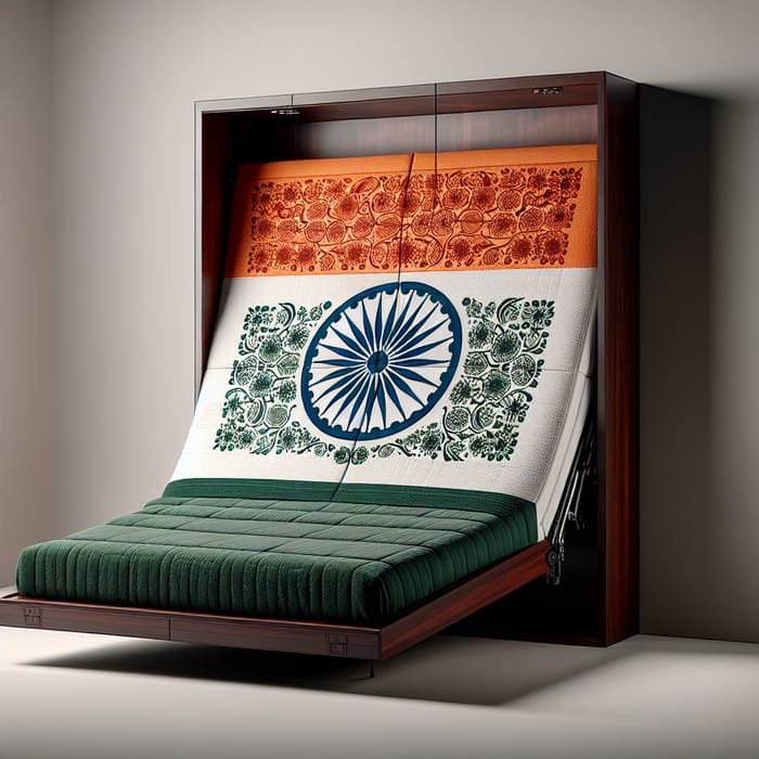 Indian Flag Wall Bed in Rich Dark Brown