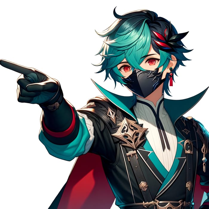 Fantasy Character Tartaglia Pointing to Important Information Fantasy Character Tartaglia Pointing to Important Information