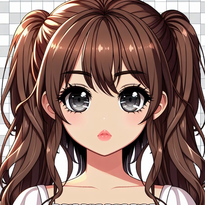 Jelly Anime Style Art of South Asian Girl with Grey Eyes