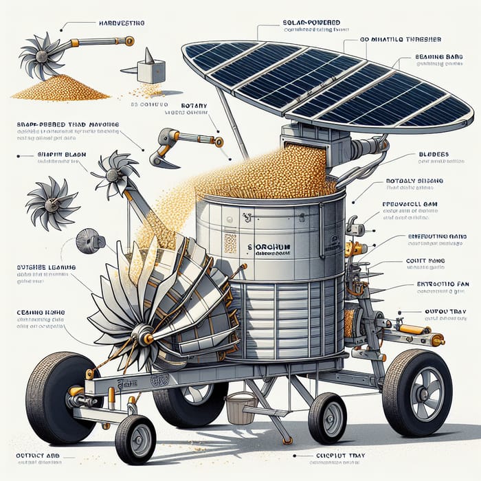 Innovative Solar-Powered Sorghum Harvester & Thresher Prototype