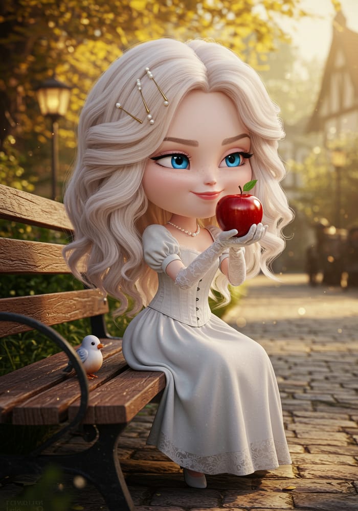 Charming Chibi Woman in Disney-Style Art