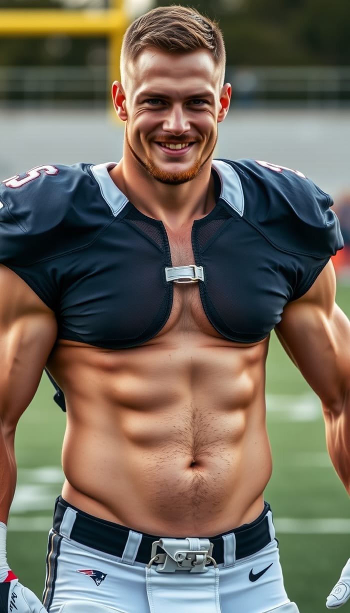 Sexy American Football Player Poses Confidently