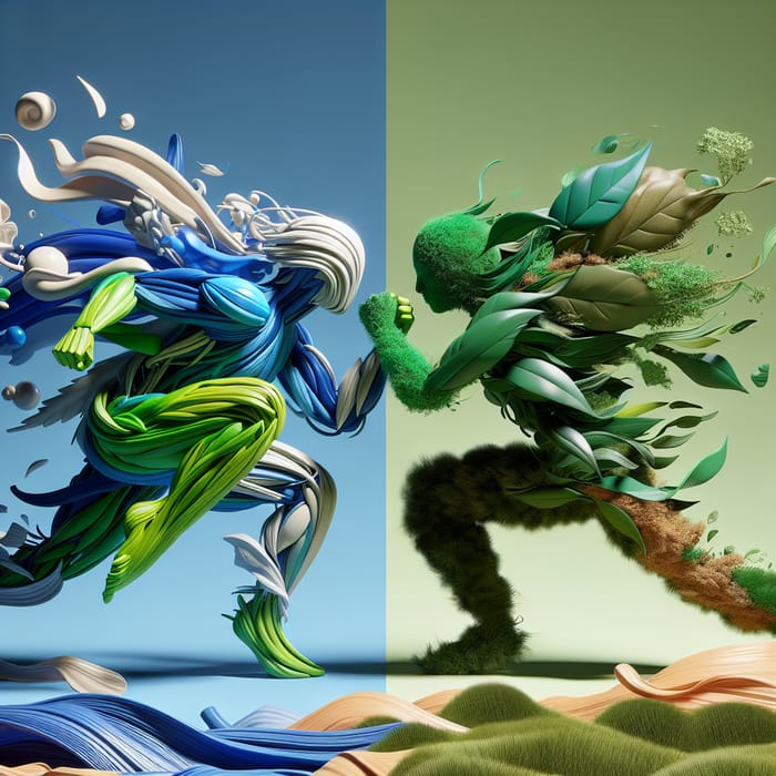 Epic 3D Battle: Plastic vs Earth Characters