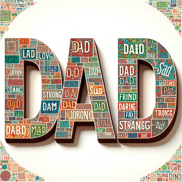 DAD Mosaic: Loving, Strong, Caring Tribute