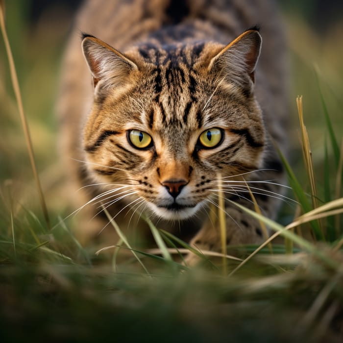 Wild Cat with Green Eyes Ready to Pounce Wild Cat with Green Eyes Ready to Pounce