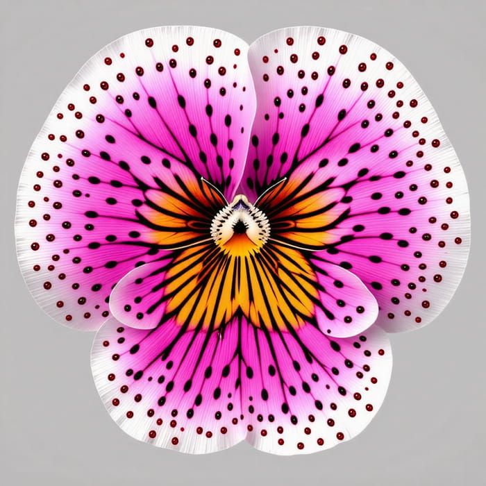 Elegant Pink Pansy Flower Art - Luxury Gem Design