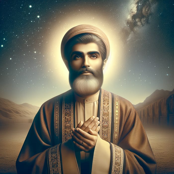 Al-Imam Al-Mahdi in Tranquil Desert Scene