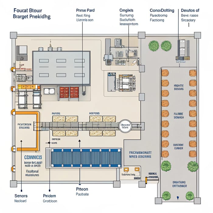 2D Factory Plant Layout for Burger Patty Production