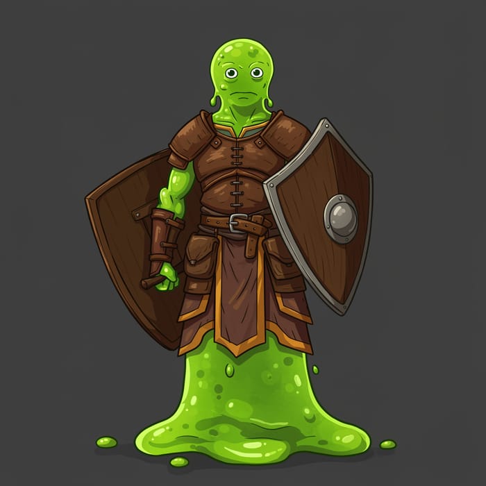 Green Slime Priest Cartoon Character Art