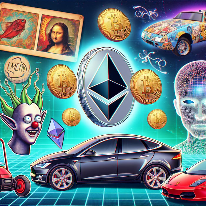 Token MEM Crypto Tesla ETH Artwork