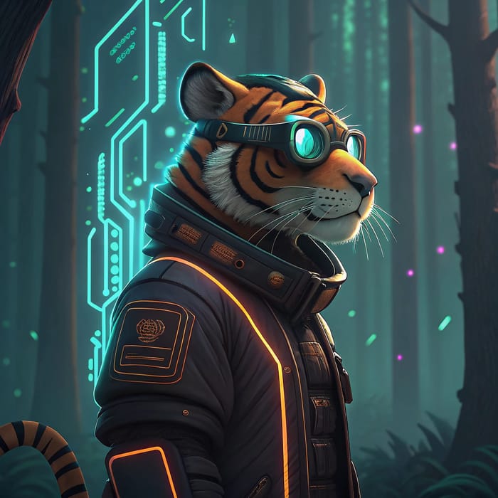 Futuristic Nerdy Tigger from Winnie the Pooh