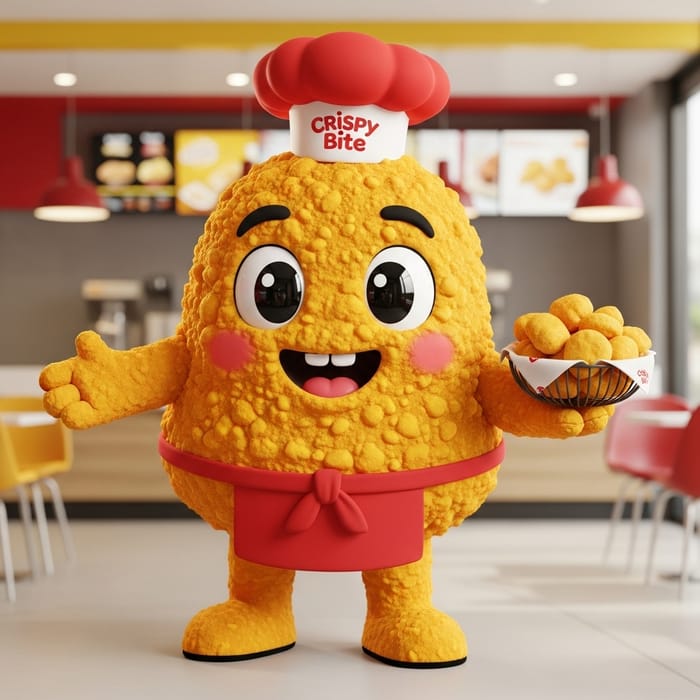Crispy Bite Fast Food Mascot Design Crispy Bite Fast Food Mascot Design