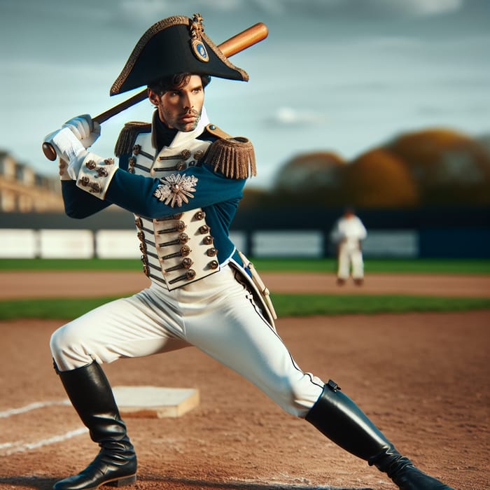 Napoleonic Soldier Playing Baseball