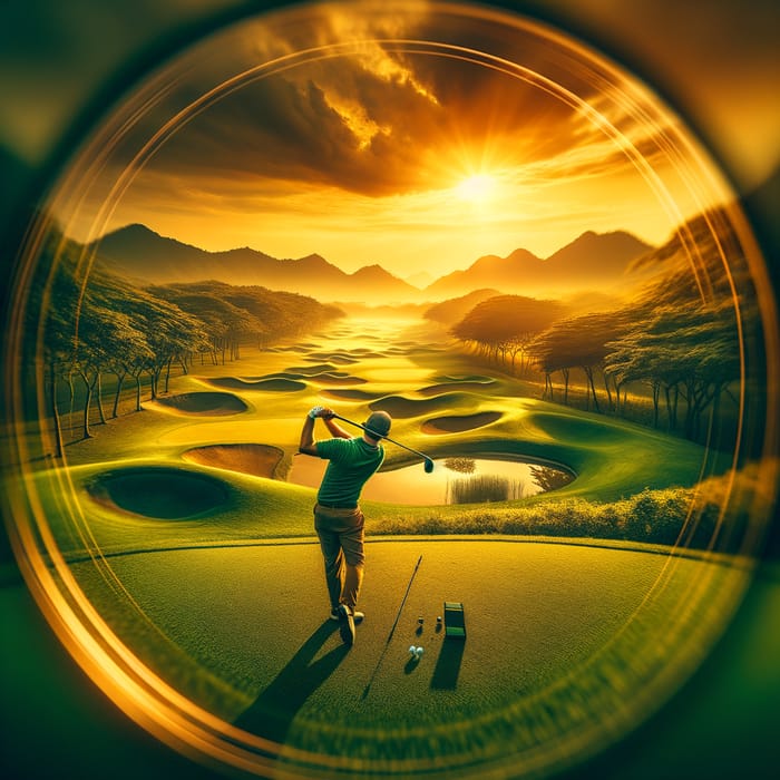 Dynamic Golf Swing Photography on Vibrant Course