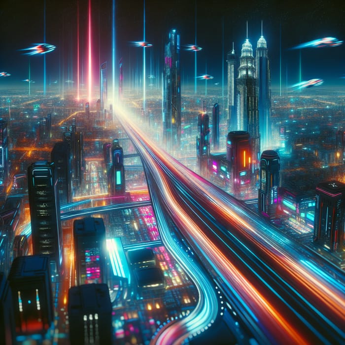 Neon Cyberpunk City: Vibrant Nights in a Hyper-Connected Society