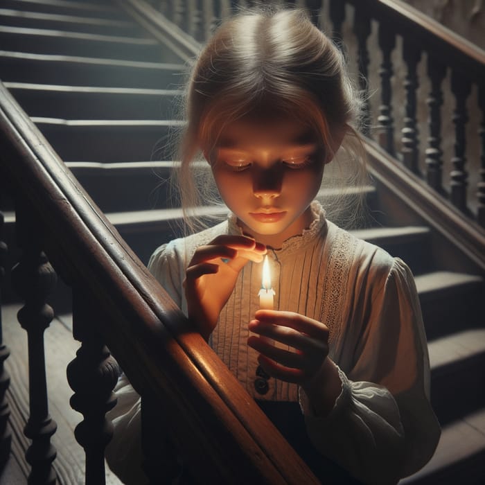 Enchanting Candlelit Staircase at Historic Victorian Residence