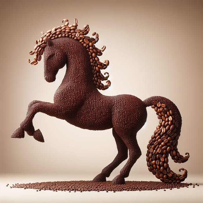 Stunning Coffee Bean Horse Art