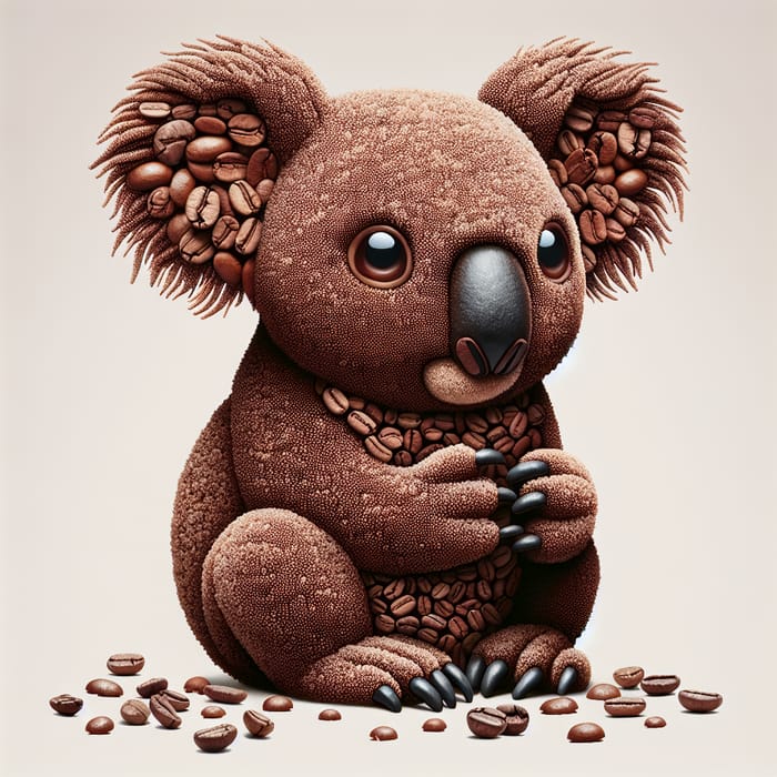 Coffee Bean Koala Sculpture | Handcrafted Artwork Design