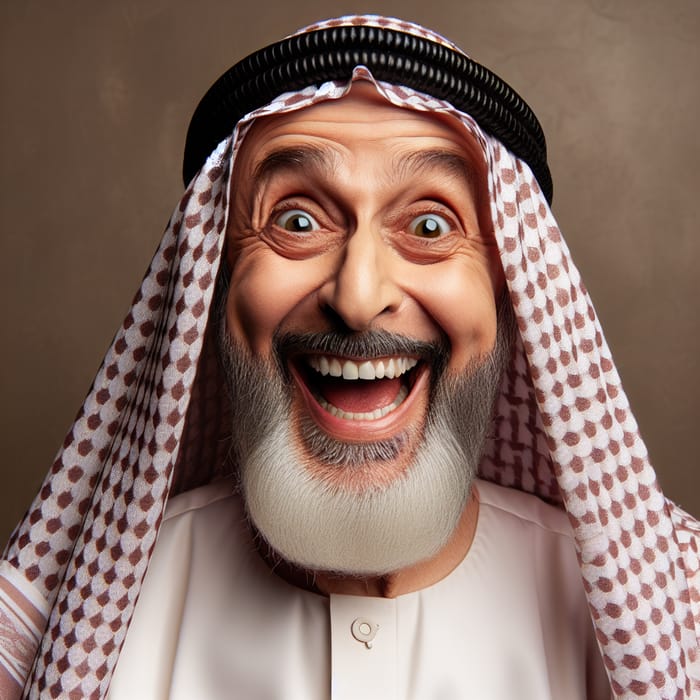 Arabic Man with Comical Expression Telling a Joke