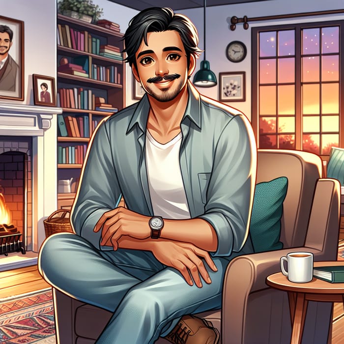 Ramesh: South Asian Man in Cozy Living Room