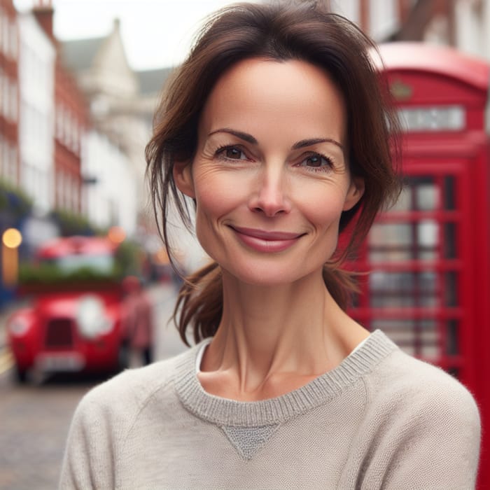 Elegant 40-Year-Old British Woman in Urban Setting