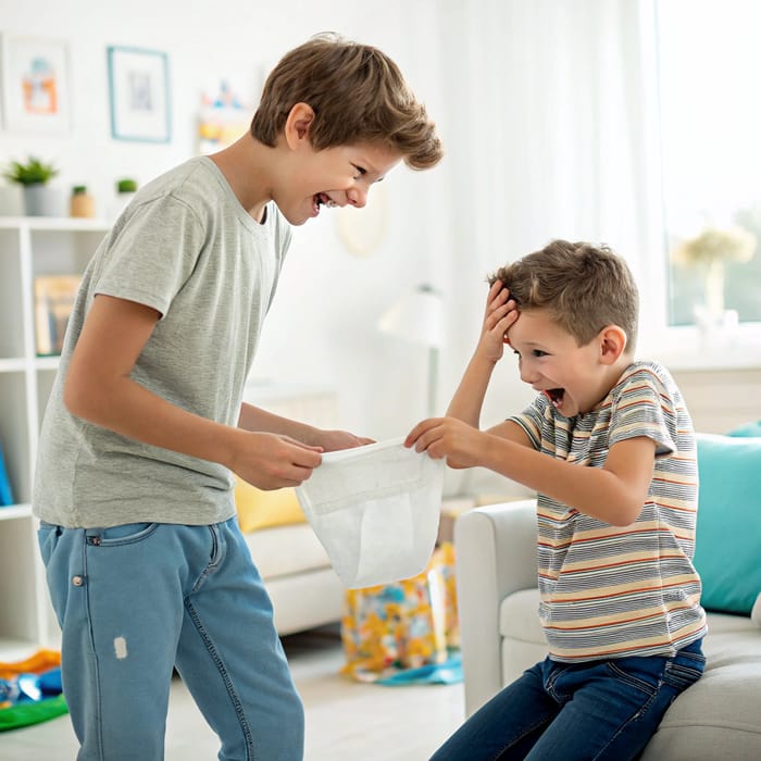 10-Year-Old Receives Diaper from Brother