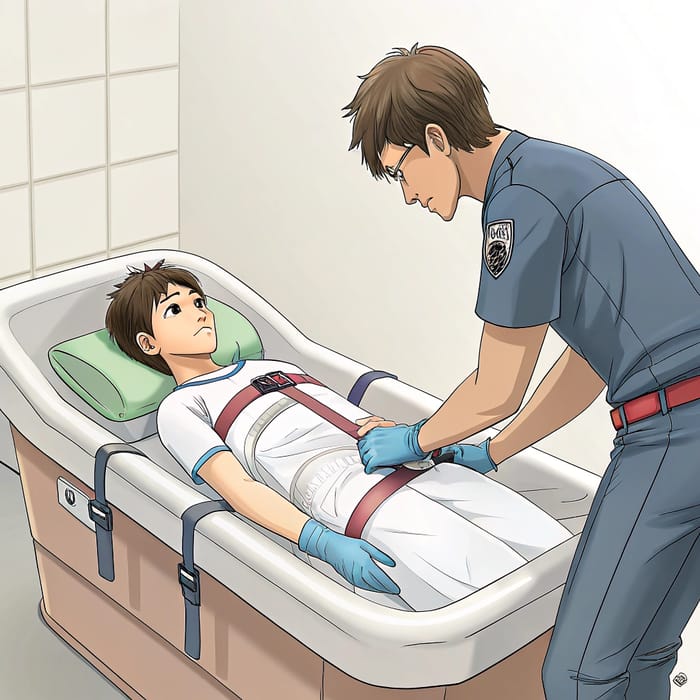 Male Trainee in Unique Nursing Bath Scenario