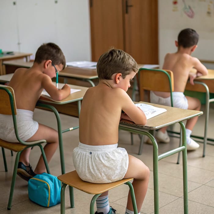 Boys in Class Wearing Diapers: A Unique Approach