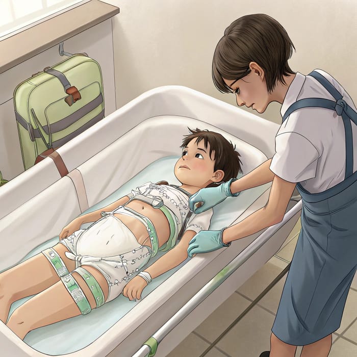 Teen Diaper Change in Nursing Bath Scene