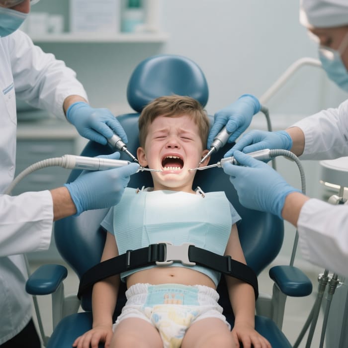 Unique Dental Scenario: Four-Armed Dentist & Patient
