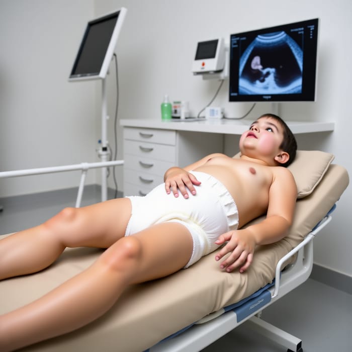 Lab Tests on a Young Boy: Ultrasound Examination