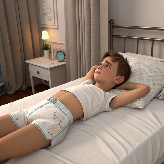 3D Rendering of Teen Boy in Diapers