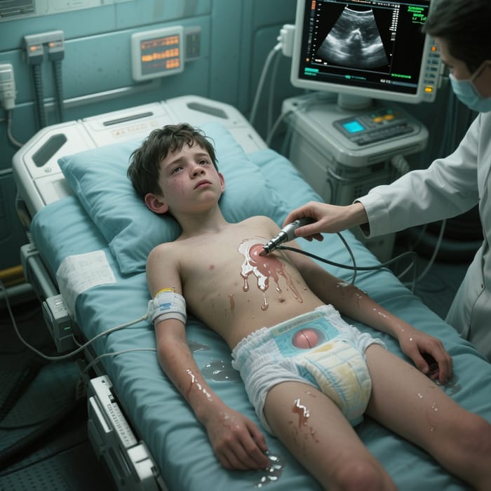 Cyberpunk Lab Tests: Boy's Ultrasound Experience