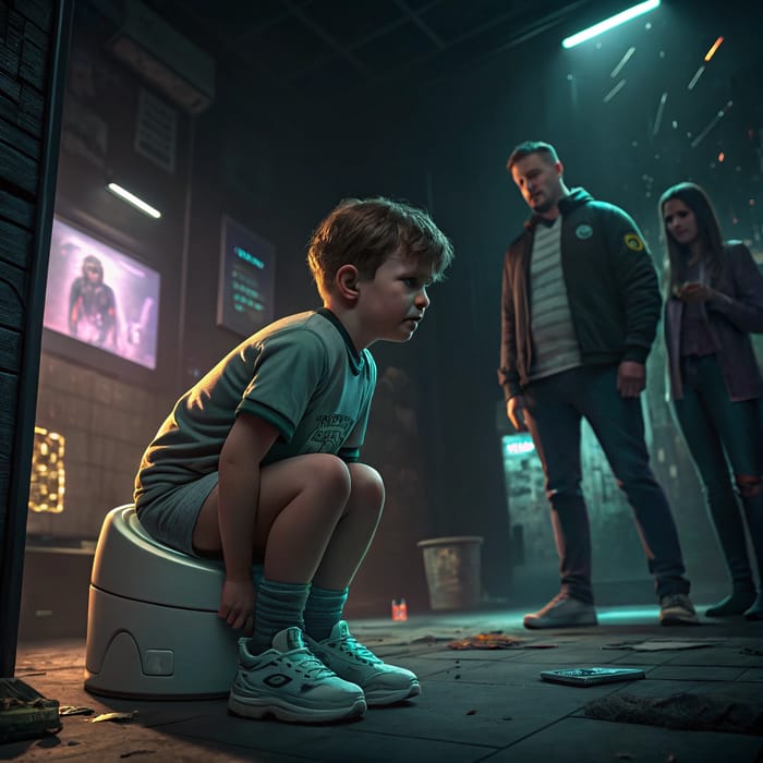 Cyberpunk: Teen Boy's Toilet Training Struggles