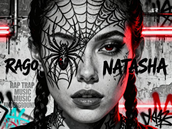Spider Tattoo and Natasha Name on Face Spider Tattoo and Natasha Name on Face