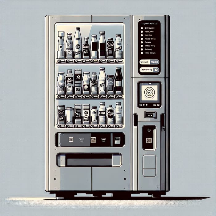 Innovative Modern Vending Machine with Sleek Touchscreen Interface