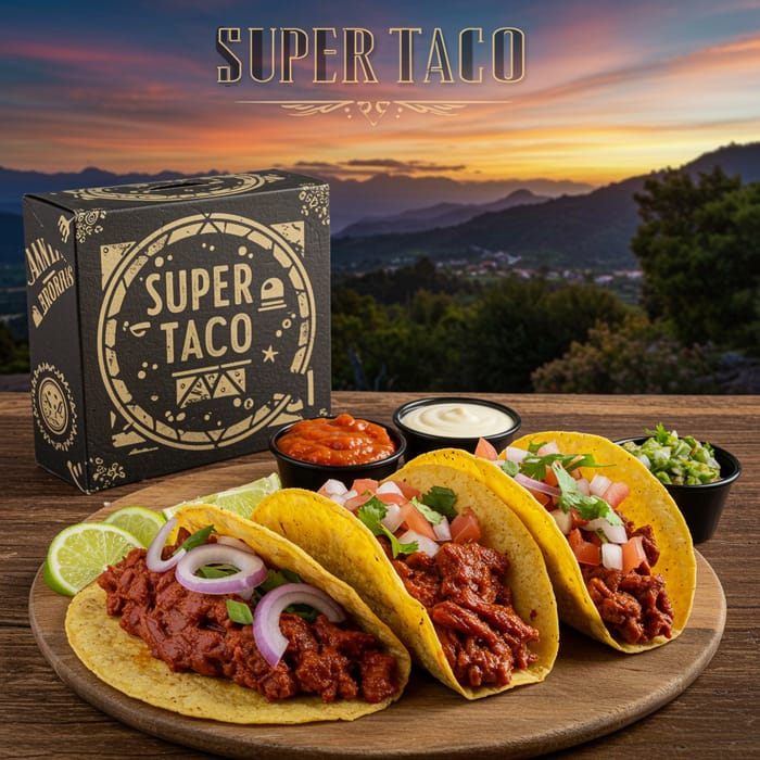 Super Taco: Delicious Birria Tacos in Art Deco Style