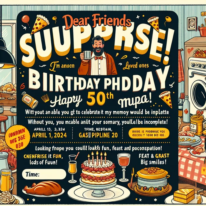 Humorous 50th Birthday Party Invitation: Join the Fun with Vladislav!