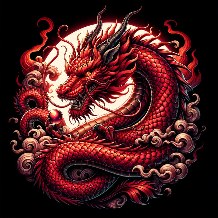 Red Dragon Tattoo Design: HD 4K Image for Back Placement