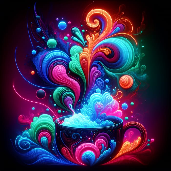 Abstract Coffee Art | Neon Vibes & Unique Designs