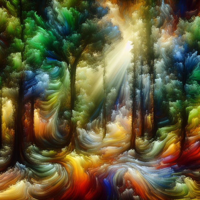 Abstract Forest: Ethereal Symphony of Color