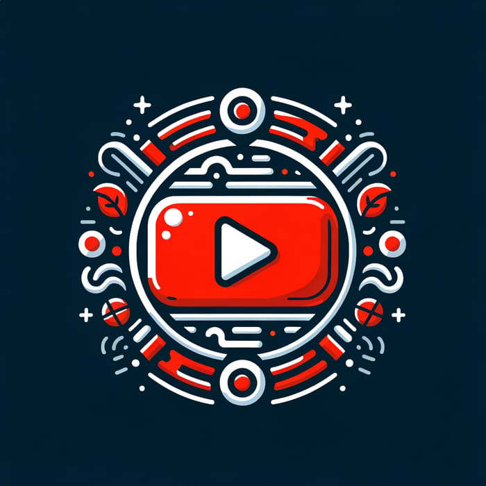 YouTube Logo Style Red & White Design